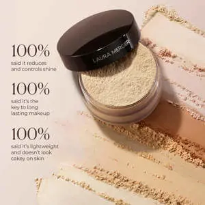 Laura Mercier Divinely Flawless Translucent Medium Deep Loose Setting Powder & Velour Puff